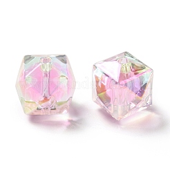 Two Tone UV Plating Rainbow Iridescent Acrylic Beads&nbsp;TACR-D010-02C