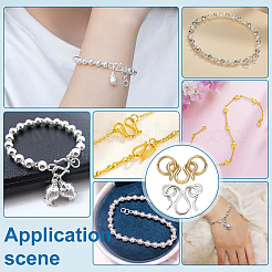 10Pcs 2 Colors 999 Fine Silver Hook Clasps&nbsp;STAS-PH0006-25