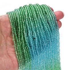 透明塗装ガラスビーズ連売り  多面カット  ロンデル  カラフル  2.6x2.5mm  穴：0.5mm  約135~140個/連  26~27cm&nbsp;LS-DGLA-A034-T1mm-A17