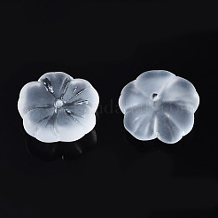 透明艶消しガラスビーズ  花  透明  15x15x6mm  穴：1.2mm&nbsp;GLAA-Q089-003-B001