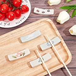 5Pcs 5 Styles Ceramic Chopsticks Stand&nbsp;DJEW-CP0001-38B