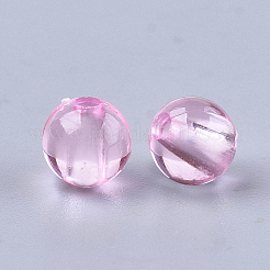 透明プラスチックビーズ  ラウンド  ピンク  6x5.5mm  穴：1.8mm  約5000個/500g&nbsp;KY-T005-6mm-630
