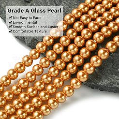 Eco-Friendly Dyed Glass Pearl Beads Strands&nbsp;HY-A008-6mm-RB094