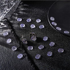 快適なシリコンイヤリングパッド120個。  クリップオンイヤリングクッション  クリップオンイヤリング用  透明  10x9x2mm  穴：8.5x1mm&nbsp;FIND-SP0001-03