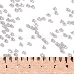 MIYUKIラウンドロカイユビーズ  日本製シードビーズ  （rr2355)シルバーライニングライトスモークオパール  8/0  3mm  穴：1mm  約2111~2277個/50g&nbsp;SEED-X0055-RR2355