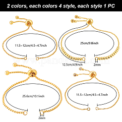 8Pcs 8 Styles Brass & Stainless Steel Slider Bracelets Making&nbsp;MAK-PH0001-07