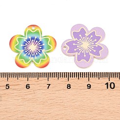 合金エナメルチャーム  花のチャーム  ゴールドカラー  ミックスカラー  23x23.5x1mm  穴：1.5mm&nbsp;FIND-C090-01G