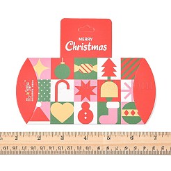 クリスマステーマの紙枕ギフトボックス16個、4スタイル  ギフトラッピング用の吊り下げ穴付きギフト包装箱  雪だるまサンタクロース  混合図形  13x2.75x11.5cm  4個/スタイル&nbsp;CON-FS0001-22
