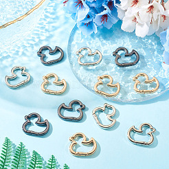 12Pcs 3 Colors Alloy Spring Gate Rings&nbsp;FIND-TA0010-06