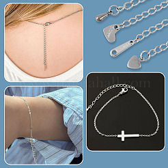 15Pcs 5 Styles 304/201 Stainless Steel Chain Extender&nbsp;STAS-TA0005-80