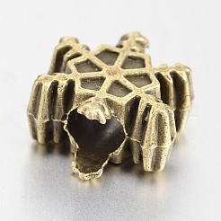 混合形状チベットスタイル合金大きな穴ヨーロッパのビーズ  アンティークブロンズ  11~16x8~13x7~8mm  穴：4.5~5mm  約40個/100g&nbsp;TIBEB-F040-03AB
