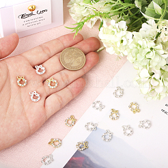 40Pcs 2 Colors Christmas Wreath Alloy Rhinestone Cabochons&nbsp;MRMJ-CA0001-49