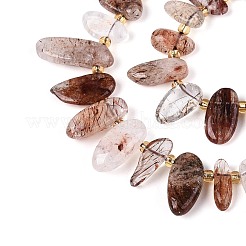 Natural Black Gold Rutilated Quartz Beads Strands&nbsp;G-Z091-A29