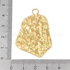イオンプレーティング（IP）304ステンレスペンダント  テクスチャポリゴンチャーム  18KGP本金メッキ  45x31x2.2mm  穴：4.3mm&nbsp;STAS-C106-11G