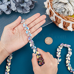 1 Yard(91.4cm) Iron Glass Rhinestone Strass Chains&nbsp;FIND-GF0002-38A