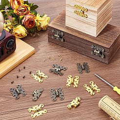 8色合金ヒンジ2個  ワードローブドアアクセサリー  ネジ付き  ミックスカラー  39.5x31.5x6mm  4個/カラー&nbsp;FIND-GA0007-01