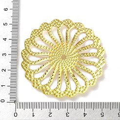 アイアン製ペンダント  花  中空  ゴールドカラー  50.5x1.5mm  穴：1.4mm&nbsp;IFIN-C060-09G