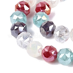 Electroplate Imitation Jade & Opaque & Transparent Glass Beads Strands&nbsp;EGLA-Q135-8MM-A10