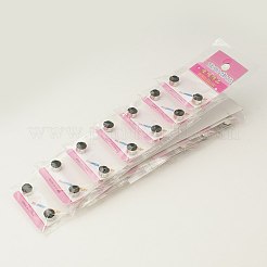 ラインストーン付きステンレススチール製磁気スタッドピアス  フラットラウンド  クリスタル  直径約6mm  厚さ6mm  12のペア/ボード&nbsp;X-EJEW-I054C-06