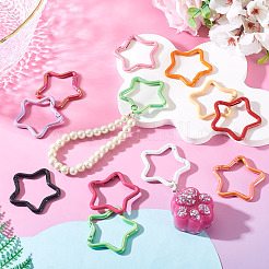 10Pcs 2 Styles Spray Painted Alloy Spring Gate Rings&nbsp;FIND-TA0009-83