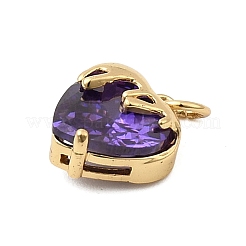 Brass Micro Pave Cubic Zirconia Pendant&nbsp;KK-CJC0013-11G-RS