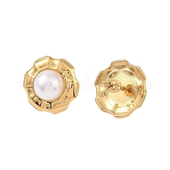 Ion Plating(IP) 304 Stainless Steel with ABS Imitation Pearl Stud Earrings for Women&nbsp;EJEW-N055-05G