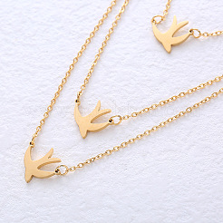 Free Bird Three-Layer Necklace Simple Minimalist Cool Style Collar Chain Jewelry&nbsp;LH7241