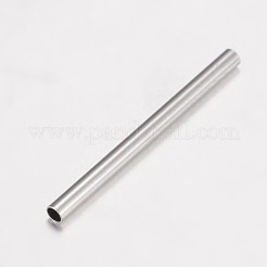 変色しにくい304ステンレススチールチューブビーズ  ステンレス鋼色  20x1.5mm  穴：1mm&nbsp;STAS-G071-34P