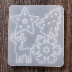 DIYペンダントシリコンモールド  レジン型  ホワイト  混合図形  130x115x10mm  穴：3mm  内径：57~63x40~57mm&nbsp;SIMO-Z005-16B