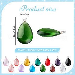 78Pcs 13 Colors Handmade Lampwork Pendants&nbsp;PALLOY-PH01789