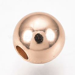 真鍮製スペーサービーズ  カドミウムフリー＆鉛フリー  ラウンド  ローズゴールド  4mm  穴：1.5mm&nbsp;KK-Q738-4mm-03RG