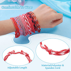 32Pcs 8 Styles Polyester & Spandex Cord Braided Bead Bracelets&nbsp;BJEW-TAC0065