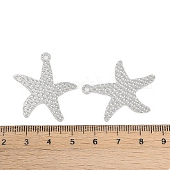 変色しない304ステンレススチールペンダント  ヒトデチャーム  ステンレス鋼色  32x29x1.1mm  穴：2.2mm&nbsp;STAS-C106-04P