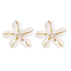 Flower Natural Shell Stud Earrings&nbsp;FS-WGD51F7-01