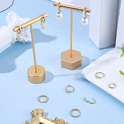 10Pcs 5 Styles Rack Plating Brass Beaded Huggie Hoop Earrings for Women&nbsp;KK-SC0008-04