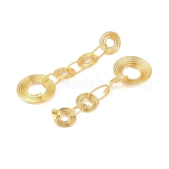 304ステンレススチールダングルスタッドピアス  蚊取り線香  18KGP本金メッキ  68x21mm&nbsp;EJEW-P289-04G