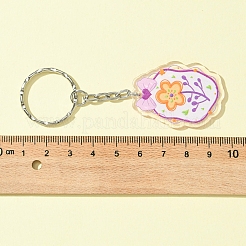 アクリルキーホルダー  鉄パーツ  ミックスカラー  8.8cm  6個/セット&nbsp;KEYC-FS00007