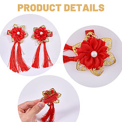 12 Pairs 12 Styles New Year's Day Theme Polyester Alligator Hair Clips&nbsp;PHAR-CA0001-007