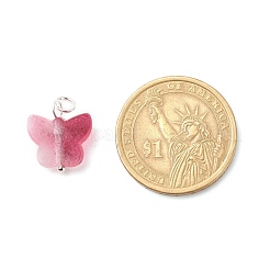 ツートン スプレー塗装透明アクリル ペンダント  304ステンレススチール製丸カン付き  蝶  銀  15x14x6.5mm  丸カン：5x0.6ミリ  内径：3.8mm。&nbsp;PALLOY-JF01838-01