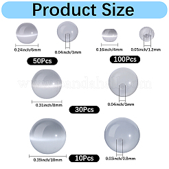 190個4種類のスタイルのキャットアイビーズ  ツートン  ラウンド  ホワイト  4~10x3~10mm  穴：0.8~1.2mm.&nbsp;GLAA-PA0001-40B