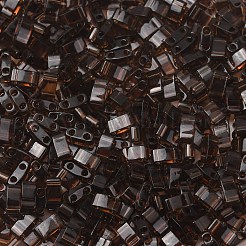 MIYUKIハーフティラビーズ  日本製シードビーズ  2の穴  （htl135)透明ルートビア  5x2.3x1.9mm  穴：0.8mm  約12500個/500g&nbsp;SEED-MY05-HTL135