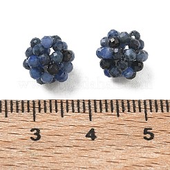 天然デュモルティエライトの織りビーズ  クラスタビーズ  多面カット  ラウンド  8~9mm  穴：1.6mm&nbsp;GG-CBA2E9C-F04-01