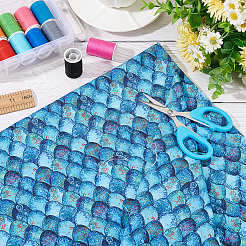 Fishscale Pattern Polyester Fabrics&nbsp;DIY-WH0292-79B