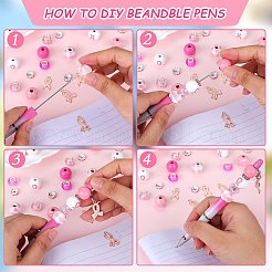 DIY Breast Cancer Awareness Theme Beadable Pen Making Kit&nbsp;DIY-SZ0010-01