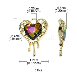 Rack Plating Alloy Glass Pendants&nbsp;FIND-YW0001-86A