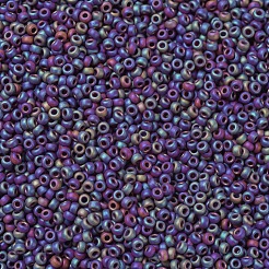 MIYUKIラウンドロカイユビーズ  日本製シードビーズ  （rr409fr）マットな不透明なチョコレートab  11/0  2x1.3mm  穴：0.8mm  約1100PCS /ボトル  10 G /ボトル&nbsp;SEED-JP0008-RR0409FR