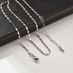 女性用真鍮楕円リンクチェーンネックレス  304ステンレススチール製カニカン付き  ラックめっき  鉛フリー＆カドミウムフリー  長持ちメッキ  プラチナ  17.72インチ（45cm）&nbsp;NJEW-D302-26P