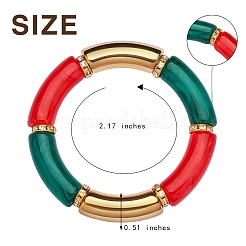 5Pcs 5 Colors Acrylic Curved Tube Stretch Bracelets Set&nbsp;BJEW-SW00069