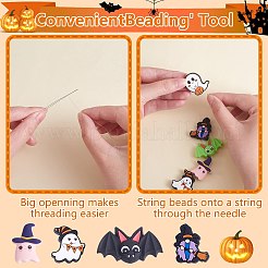 ハロウィーンシリコンフォーカルビーズ12スタイル4個  魔女と幽霊  ミックスカラー  31x26.5x8.5mm  穴：2.5mm&nbsp;JX753A