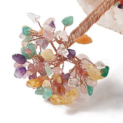 Natural Gemstone Chips and Natural Quartz Crystal Pedestal Display Decorations&nbsp;DJEW-G027-12RG-02